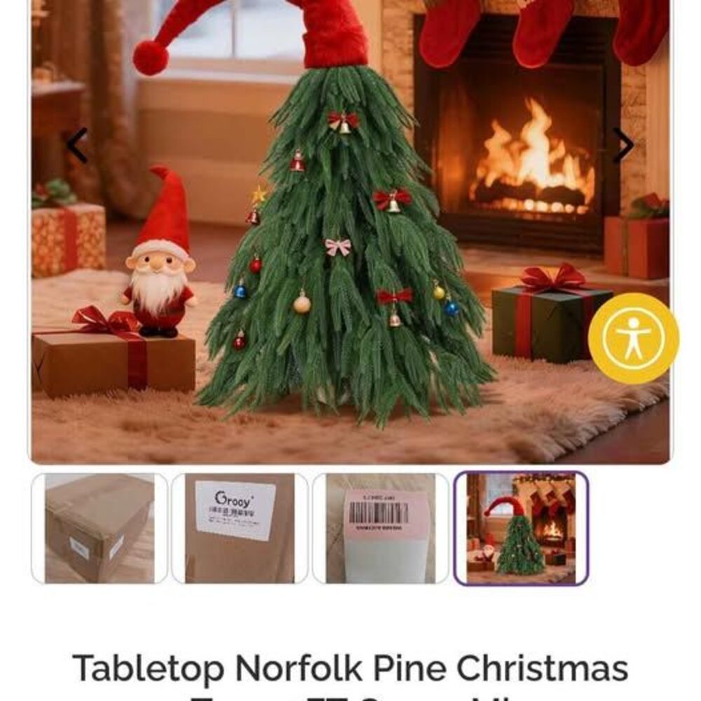 Tabletop Norfolk Pine Christmas Tree  3FT Green Mini